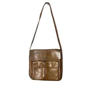 Vintage Hobo International Leather Distressed Faded Shoulder Bag